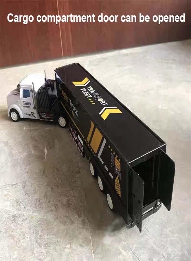 SNACKTANT RC Semi Truck Toy for Kids - 1:32 Remote Control Carrier Van Transport Car, 17.3" Freight Container Truck with 2 Batteries, Semi Truck and Trailer with Lights, Great Gift for Boys Girls Age 3-8 - Image 4